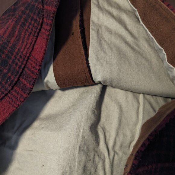 Vintage GAP Wool Suede Leather Plaid Tartan Vest Preppy Western Unisex - Picture 5 of 7